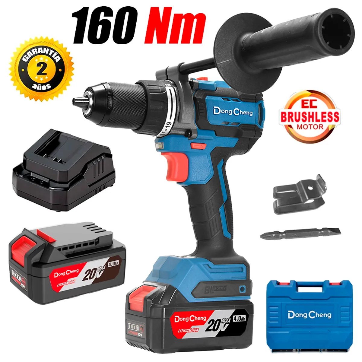 Taladro percutor inalámbrico 20v + bateria + cargador Don Cheng / dcjz2060i